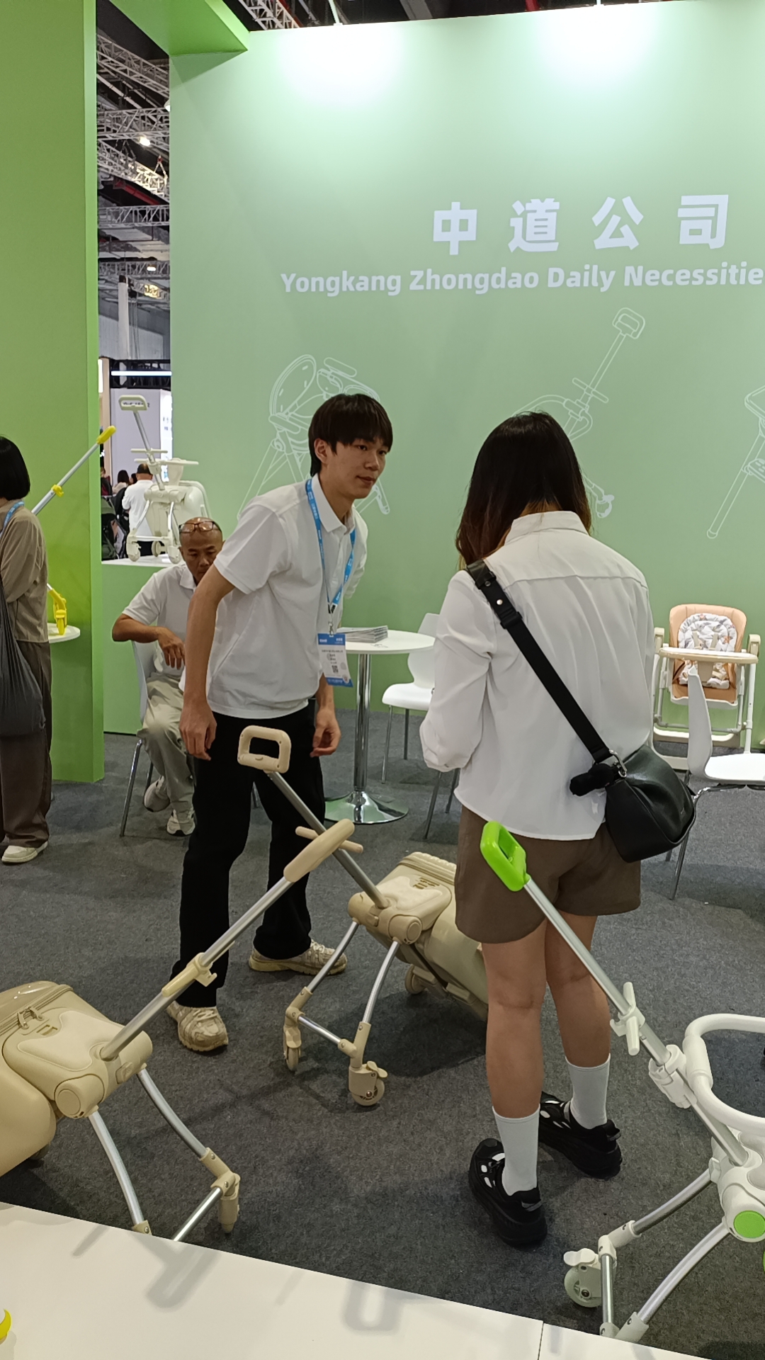 Exploring Portable Travel Solutions with a Booth Visitor